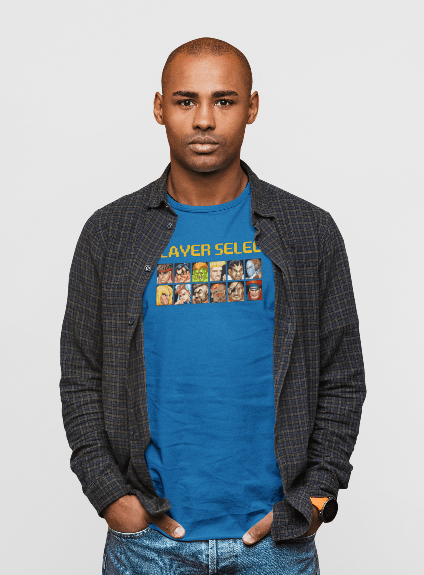 Street Fighter 2 'Player Select' - Camiseta azul - Retro Cool