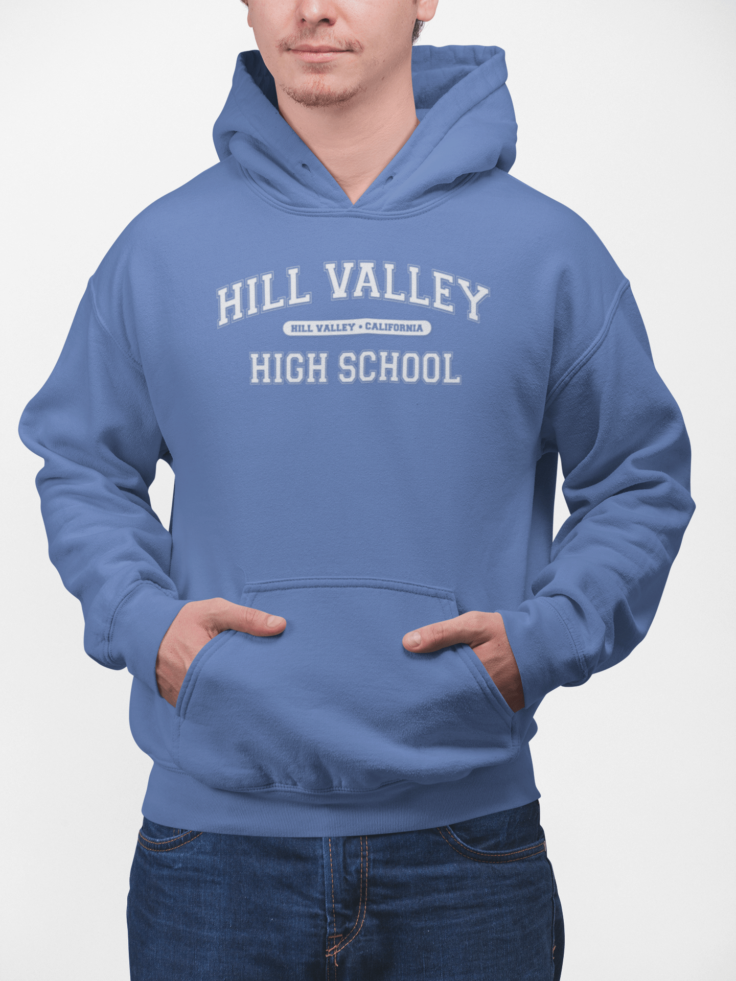 Regreso al Futuro 'Hill Valley' - Sudadera azul con capucha - Retro Cool