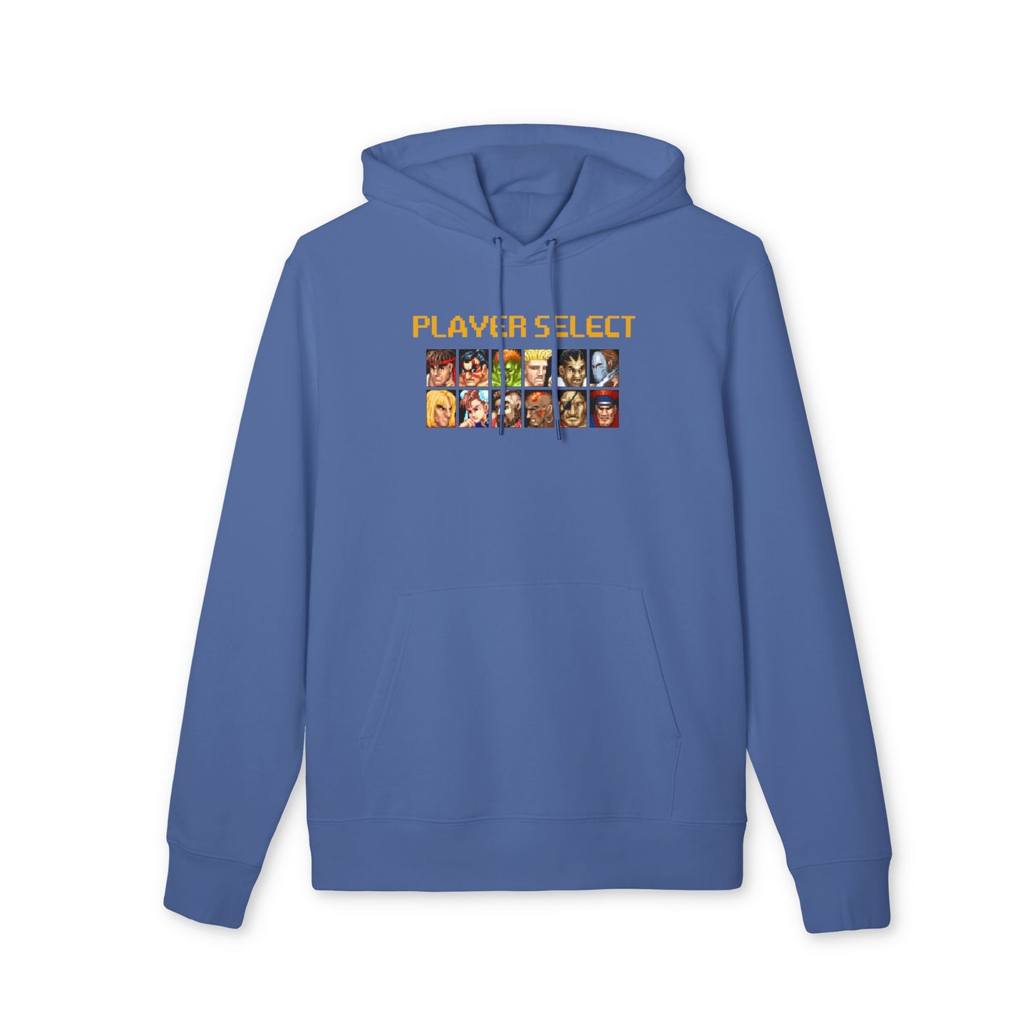 Street Fighter 2 'Player select' - Sudadera azul con capucha - Retro Cool