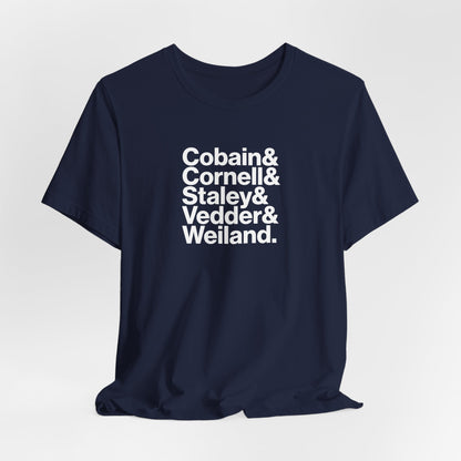 Cobain, Cornell, Staley, Vedder & Weiland - Camiseta azul - Retro Cool