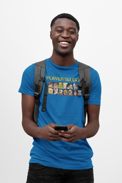 Street Fighter 2 'Player Select' - Camiseta azul